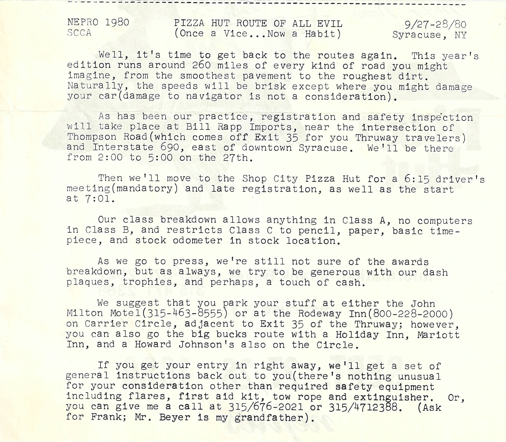 Route of All Evil 1980